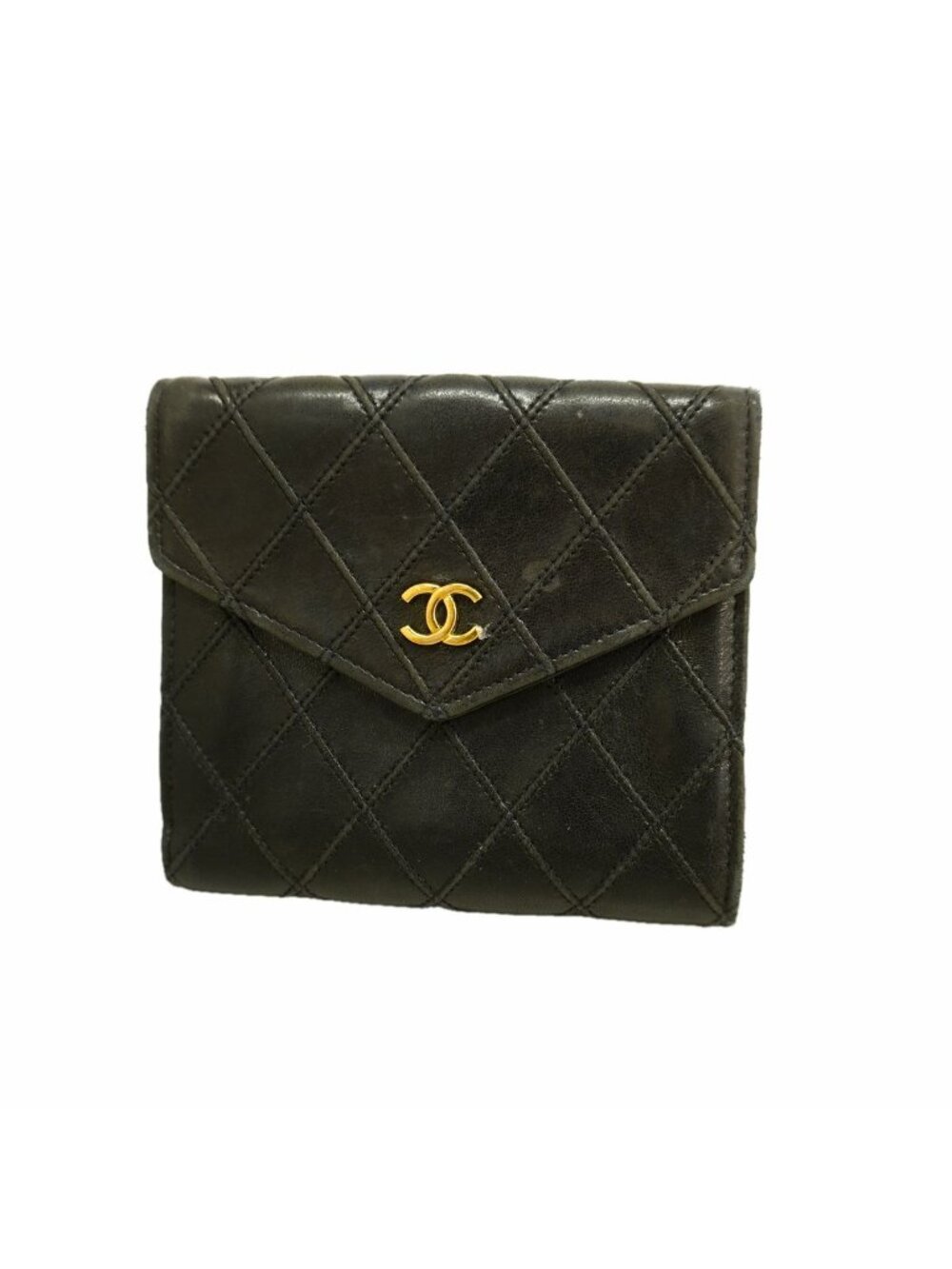 Chanel Wallet Bicolor Lambskin Black Gold